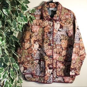 Vintage Blair Cat Tapestry Jacket Size XL